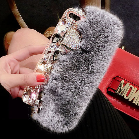 Luxurious Fur Diamond Phone Case