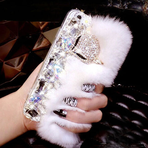 Luxurious Fur Diamond Phone Case