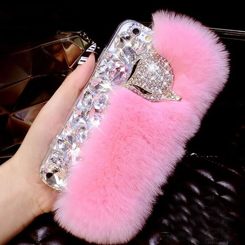 Luxurious Fur Diamond Phone Case